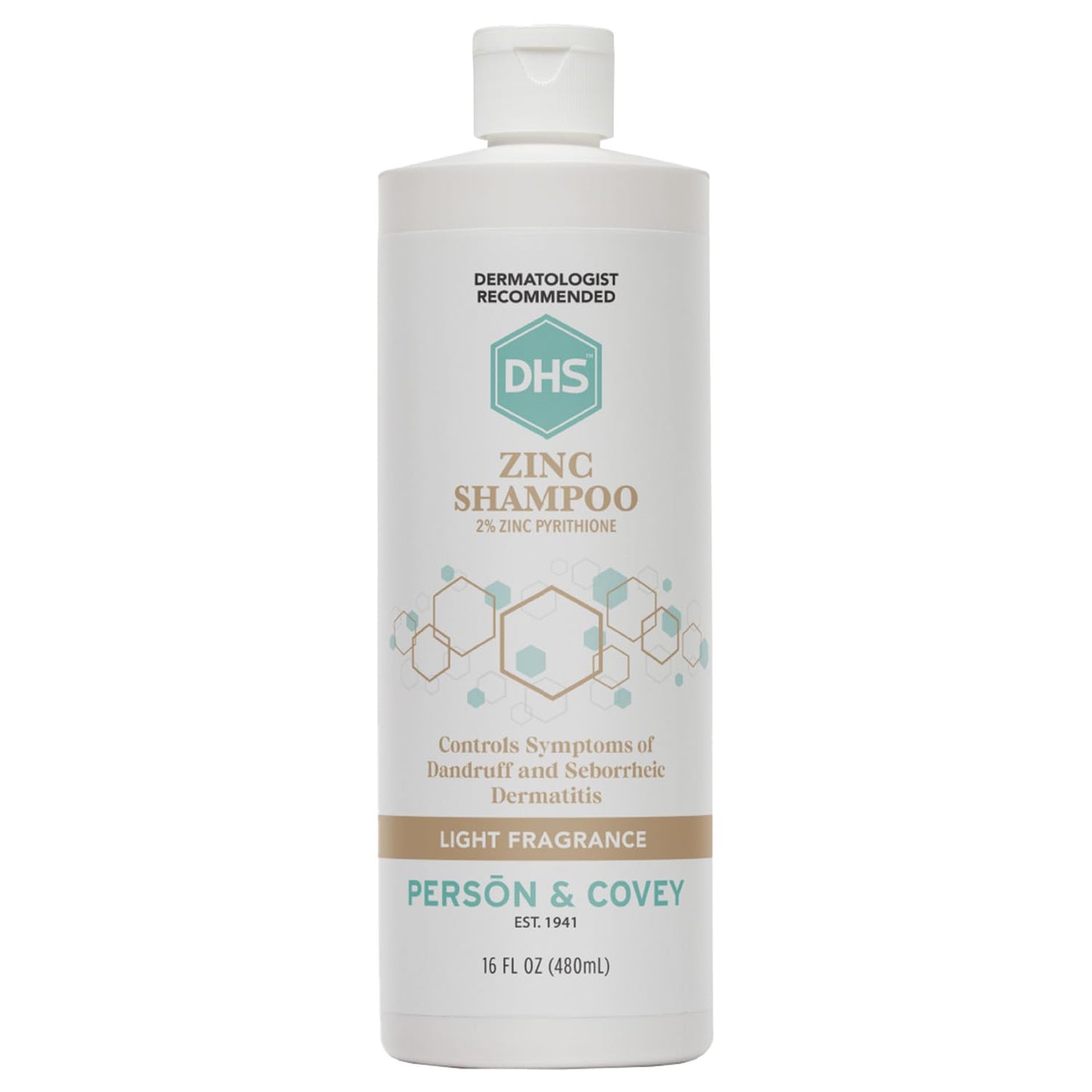 DHS Zinc Shampoo - Dandruff Shampoo - for Flaky and Dry Scalp with 2% Zinc Pyrithione, 16 oz