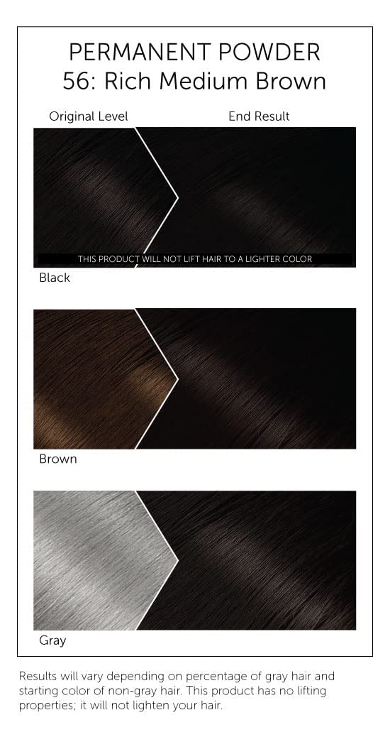 Bigen Permanent Powder Hair Color 56 Medium Brown 1 ea (Pack of 5)