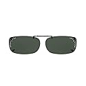 Solar shield polarized Clipons 52 RecA Rimless Gray w. Rhinestone
