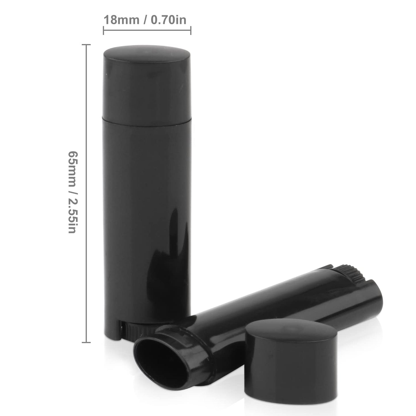 20Pcs 5g Oval Lip Balm Containers Empty Refillable Plastic DIY Lipstick Lip Gloss Tubes Holder Chapstick Tube Crayon Pipe Bottle Case (black)