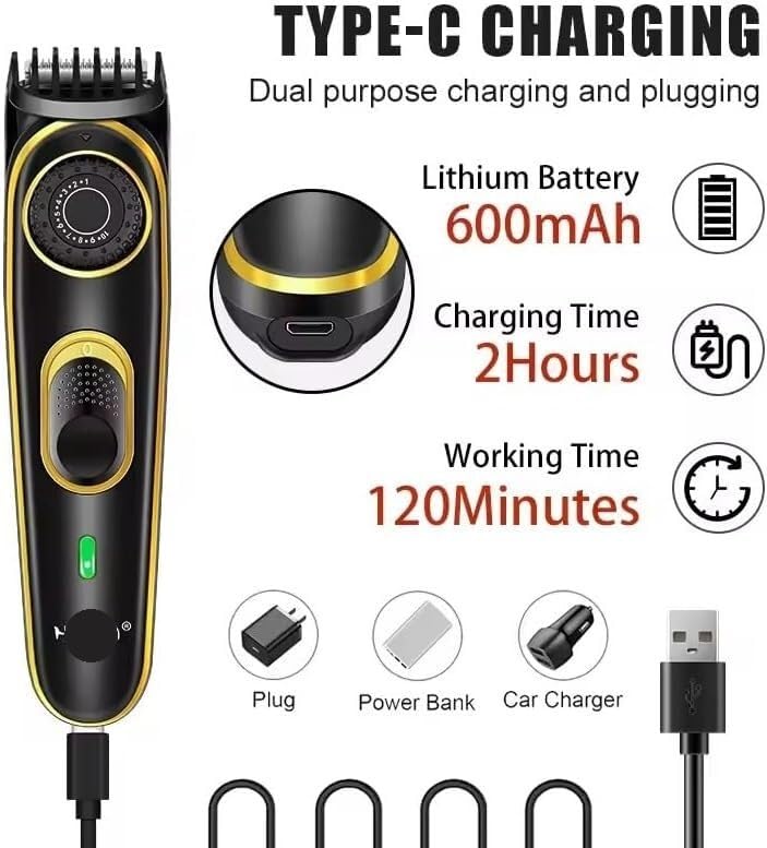 QDKVTNDJZ Electric Hair Clippers 10 Gear Adjustable Professional Barber Hair Cutting Machine Wet and Dry Haircut Beard Trimmer Razor Beauty and Personal Care QDKVTNDJZ