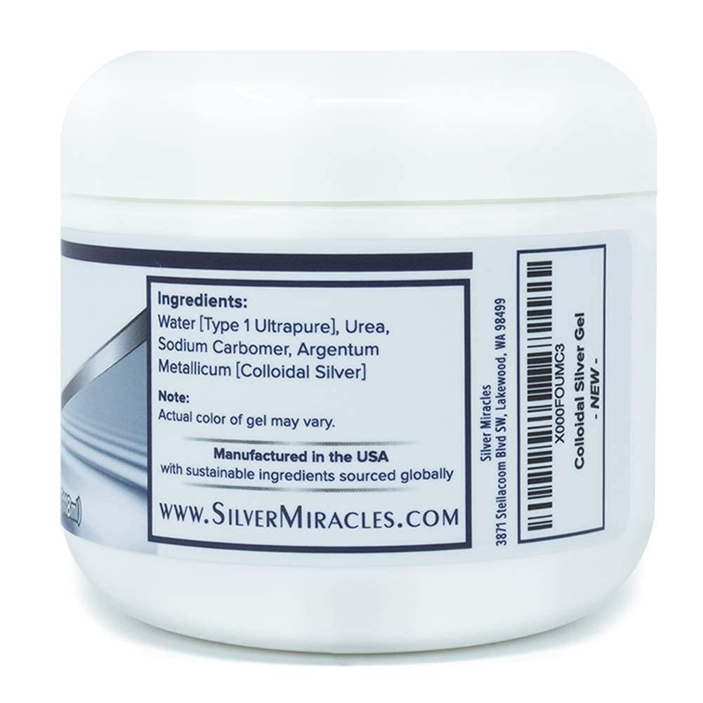 Silver Miracles - Colloidal Silver Gel - Nano Silver Gel Wound Care - Healing Ointment for Burns & Irritated Skin - for All Skin Types - 4 Oz Beauty and Personal Care Silver Miracles