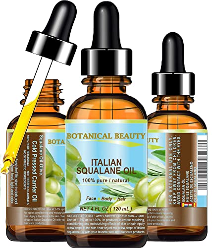 Botanical Beauty SQUALANE Italian. 100% Pure/Natural/Undiluted Oil. 100% Ultra-Pure Moisturizer for Face, Body & Hair. Reliable 24/7 skincare