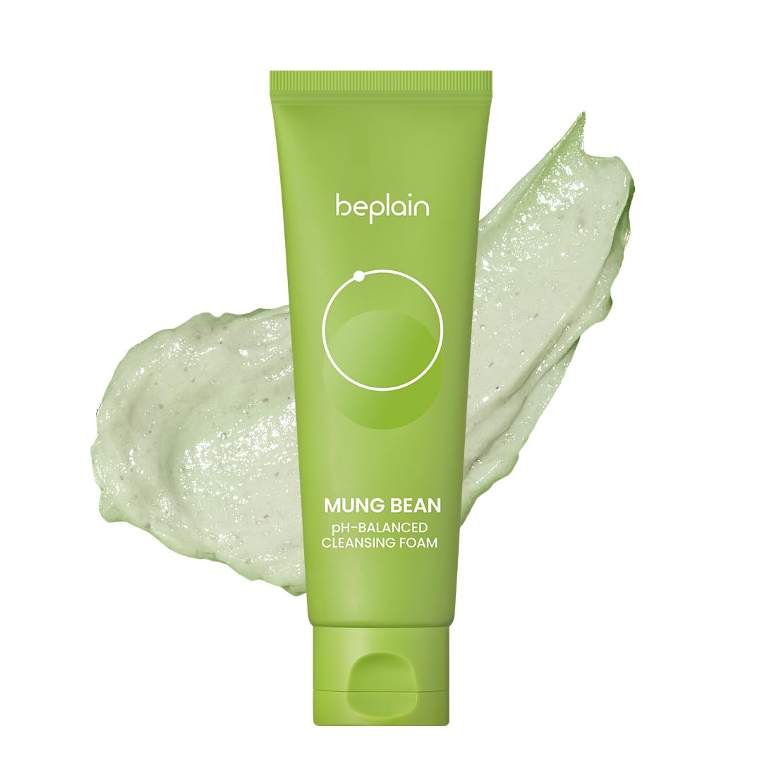 beplain Mung Bean pH-Balanced Cleansing Foam | Daily Hydrating Vegan Cleanser for Sensitive Skin | Non-Stripping Deep Pore Cleanser | Korean Skincare Beauty and Personal Care beplain Default Title