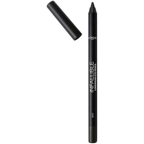 L'Oreal Paris Makeup Infallible Pro-Last Pencil Eyeliner, Waterproof and Smudge-Resistant, Glides on Easily to Create any Look, Black, 0.042 oz., 1