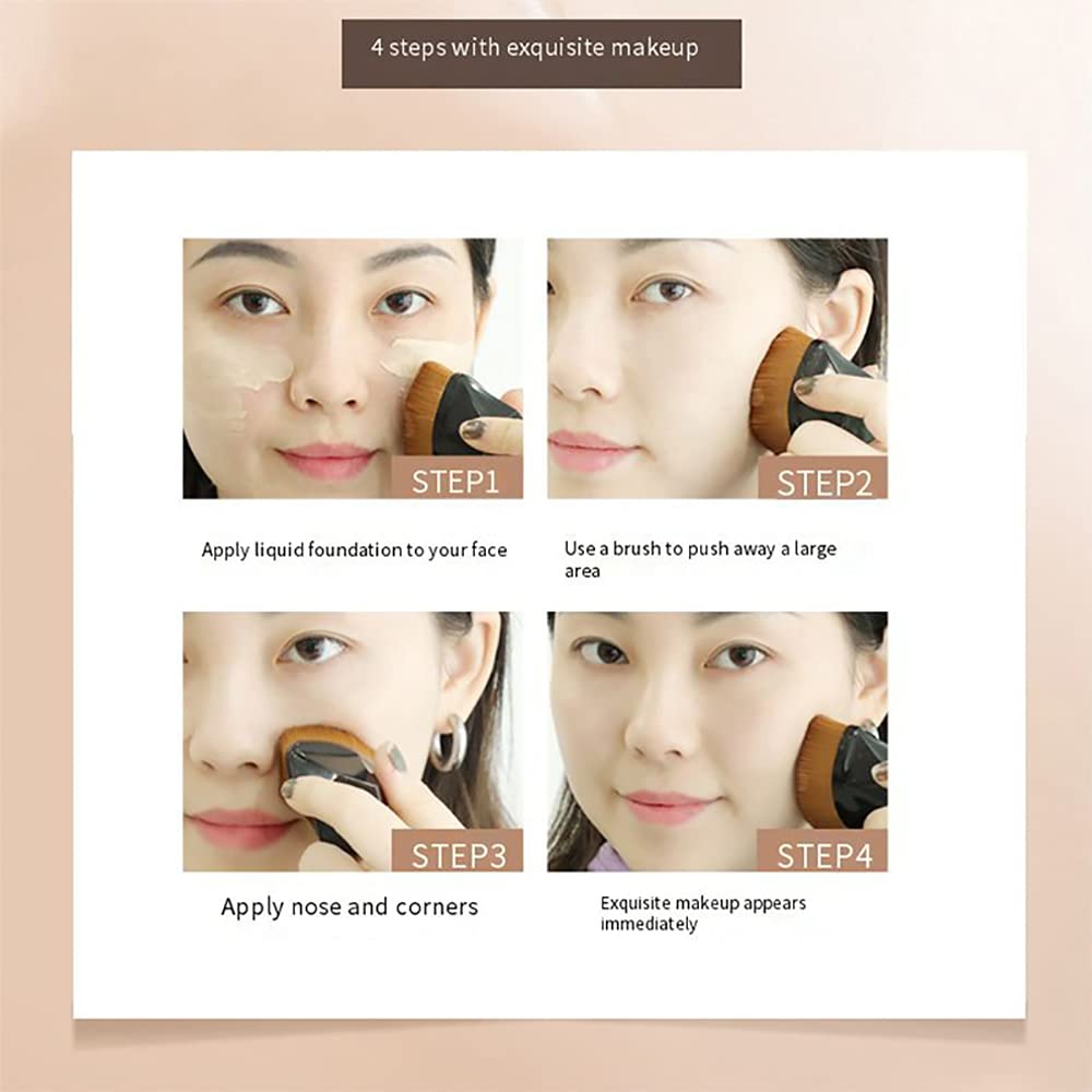 QUEMISS Foundation Brush Kabuki Makeup Brushes 2 Pack Flat Top High-Density Multifunctional Foundation Makeup Brush