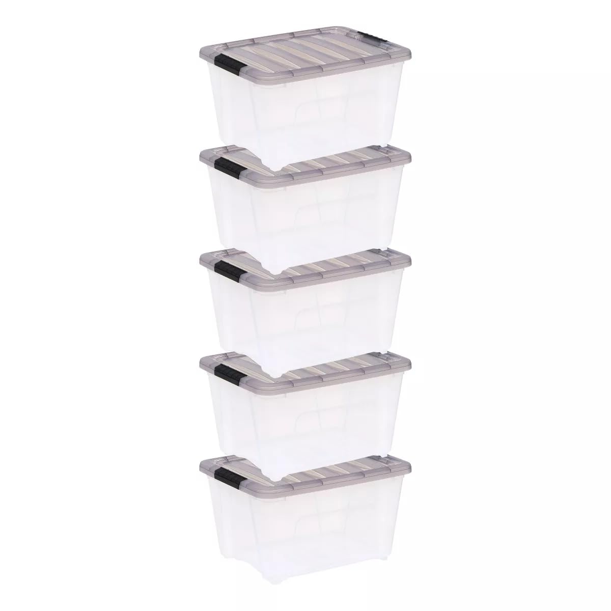 TENAS 32 Qt. Stack and Pull Plastic Storage Bin, Gasket Box, Stackable Storage Bin with Latching Lid and Tight Seal, Great for Storage…