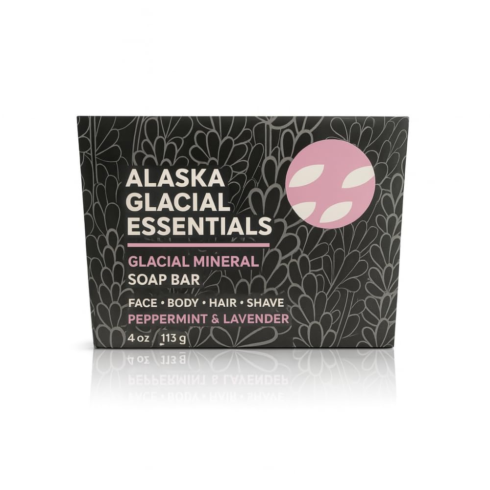 Alaska Glacial Cold-Process Mineral Clay Soap Bar made with Organic Oils | Face, Body, Shampoo & Shave | Hydrates & Detoxifies | For All Skin Types