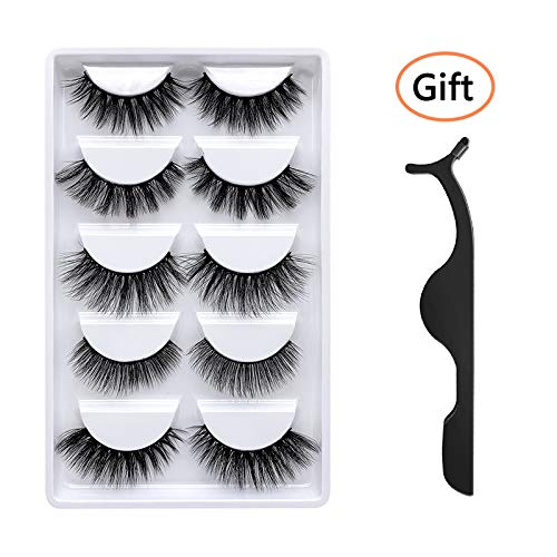 3D Mink False Eyelashes Luxurious Cross Thick Long Fake Eye Lashes Eye Makeup-5 Pairs (5pair mixed)
