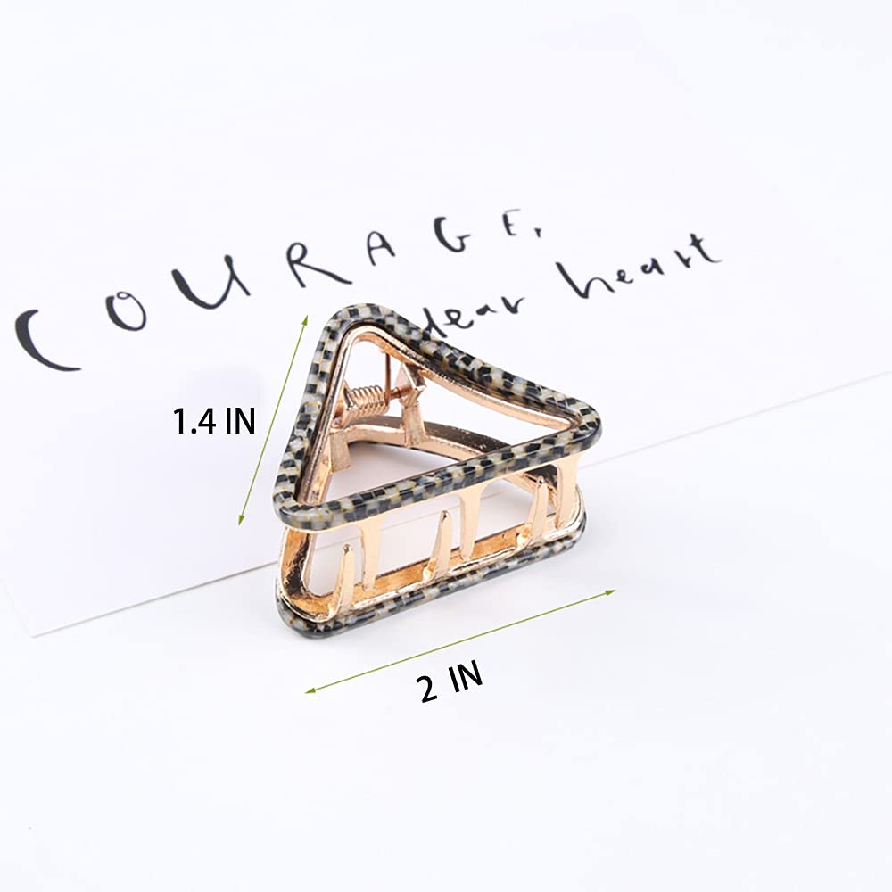 Yusier 6 PCS Small Hair Claw Clips 2 Inch Acetate Hair Jaw Clips 6 Colors Fashion Leopard Claw Hair Clips for Women Girls