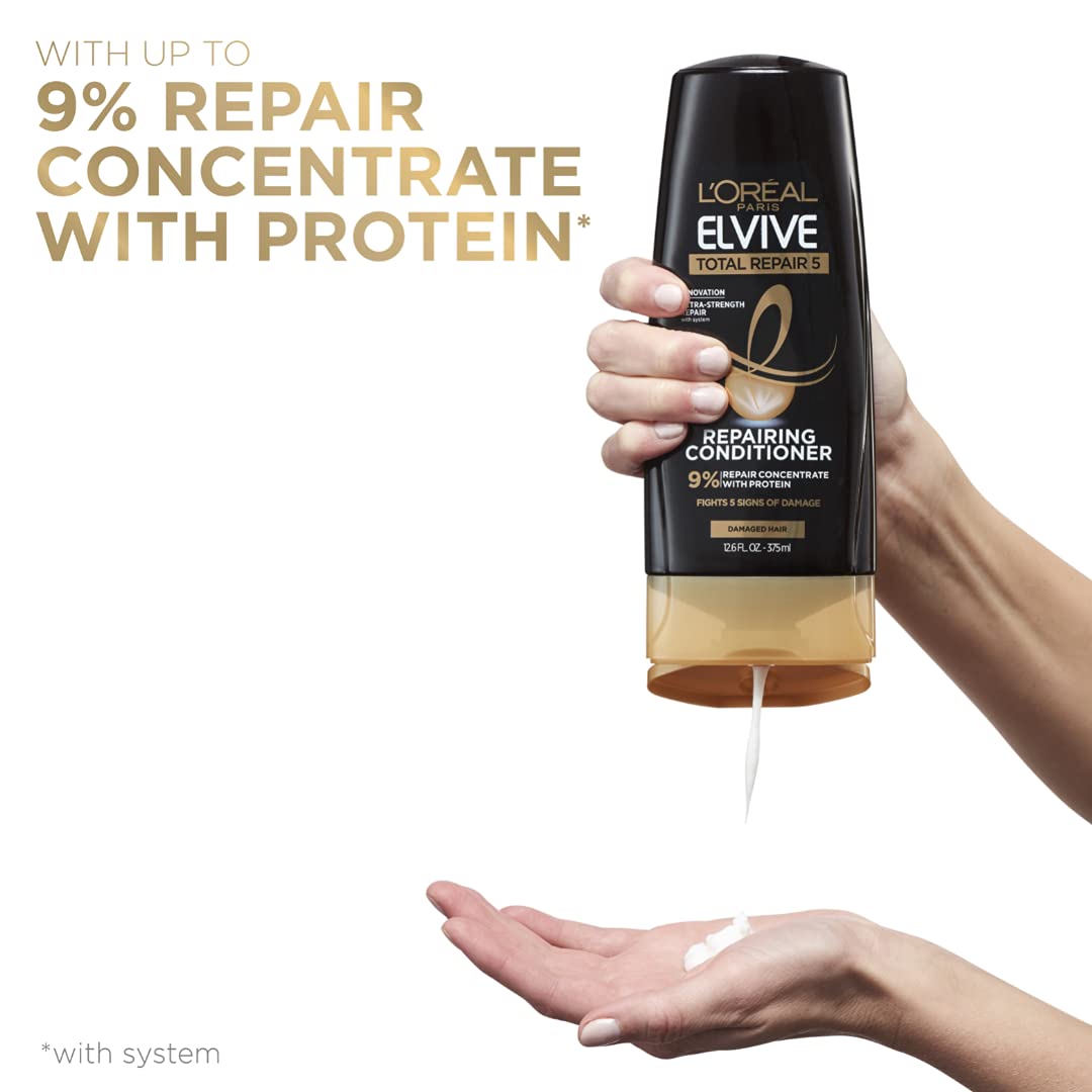 L'Oréal Paris Hair Expert Total Repair 5 Restoring Conditioner, 12.6 fl. oz. (Packaging May Vary)