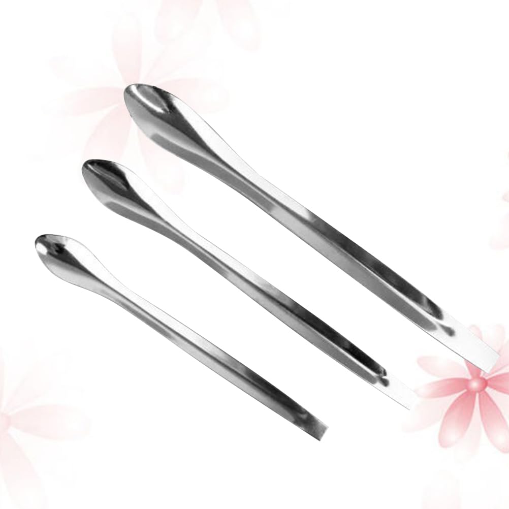 HEALLILY Stainless Steel Makeup Spatula for Face Creams and Lotions - Mini Ergonomic Cosmetic Applicator Tool for Skincare Portable and Easy to Use