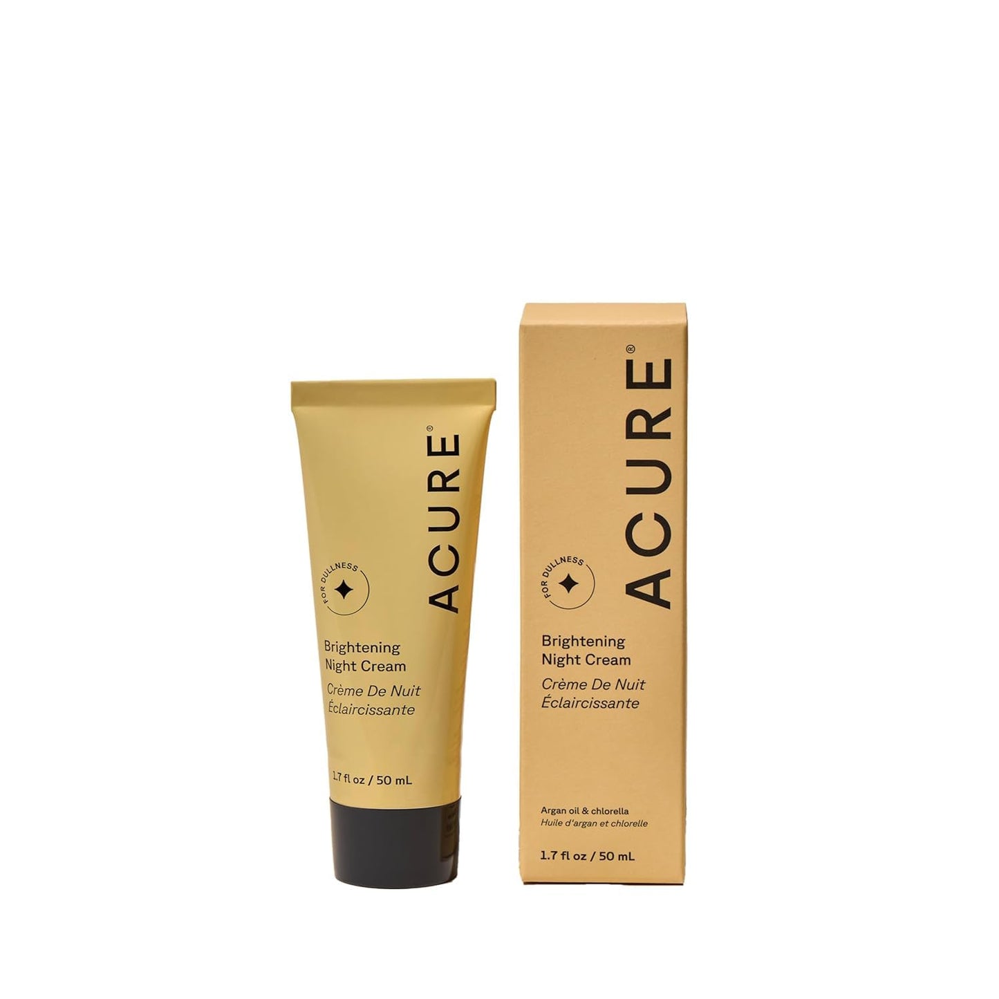 Acure Brightening Night Cream - Radiance Boosting Night Face Cream for Women & Men, Hydrating & Revitalizing Moisturizer for Uneven Skin Tone