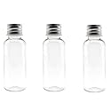 12PCS 1oz / 30Ml Empty Clear PET Plastic Tube Bottle Containers With Silver Aluminum Screw Cap For Makeup Lotion Essential Oils Creams Powders