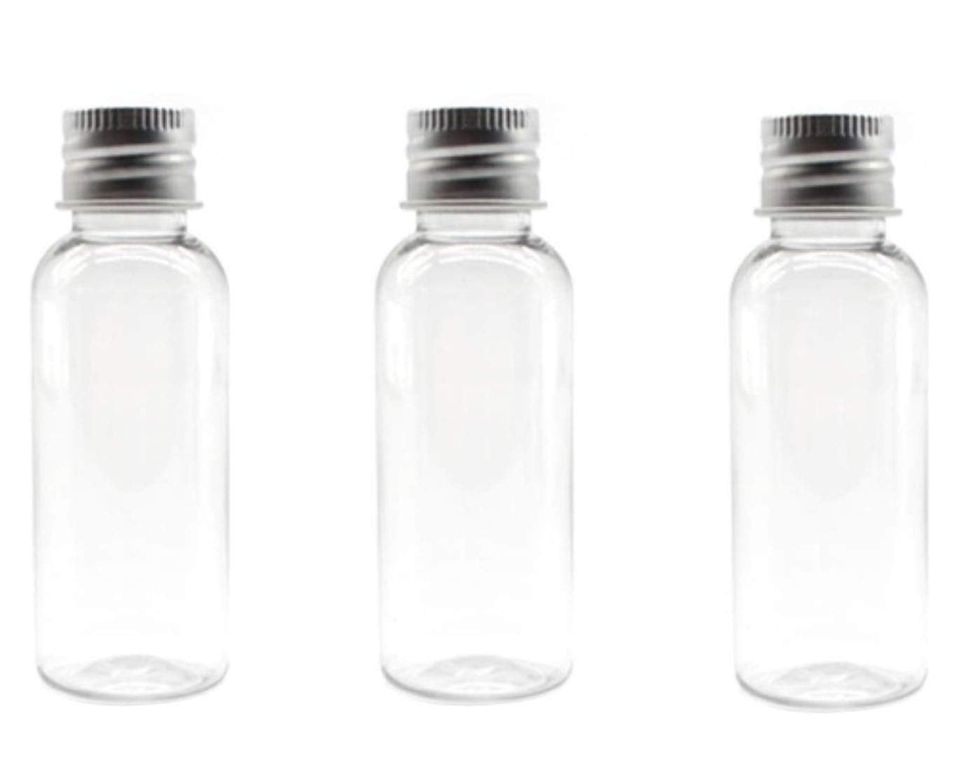 12PCS 1oz / 30Ml Empty Clear PET Plastic Tube Bottle Containers With Silver Aluminum Screw Cap For Makeup Lotion Essential Oils Creams Powders