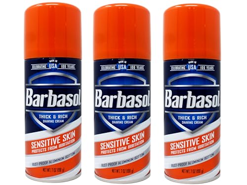 Barbasol Shave Cream 7 Ounce (Sensitive Skin, Pack of 3)