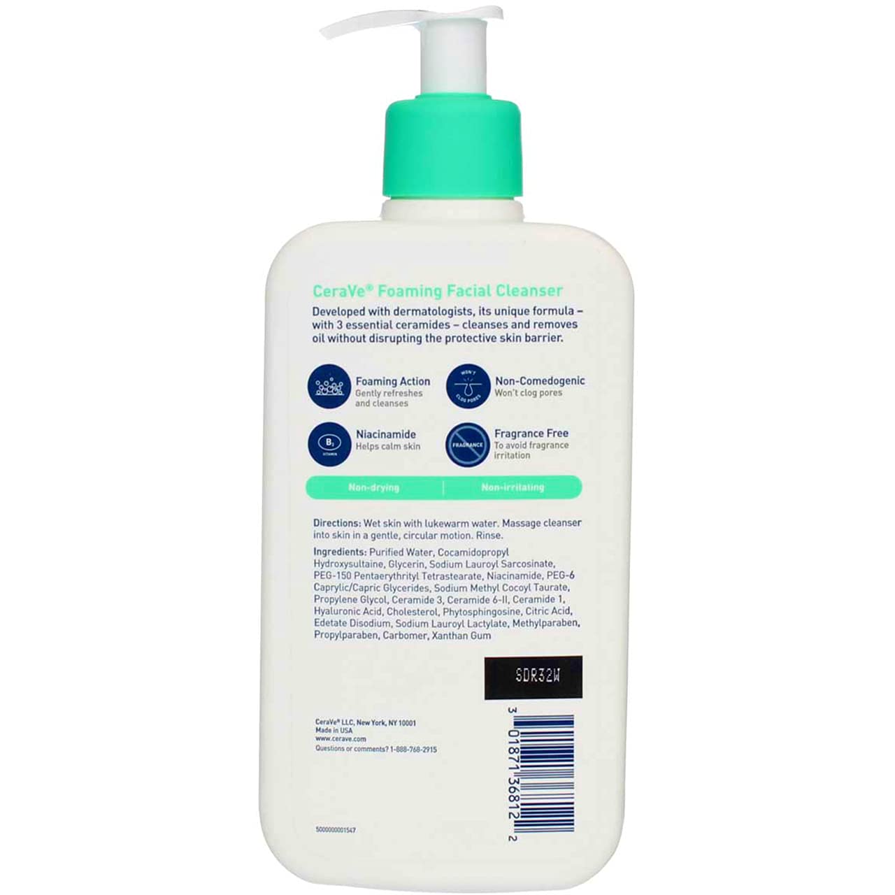 Cerave Facial Foaming Cleanser 12 Ounce Pump (355ml) (2 Pack)