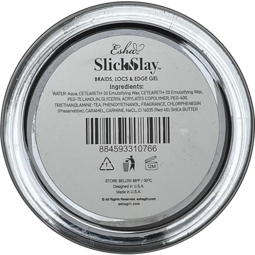 Esha Slick N Slay Braiding Gel - 3-in-1 Braid and Edge - Ultra Extreme Hold for Hair - Hydrating & Conditioning Shining - Fast Dry Locking Gel