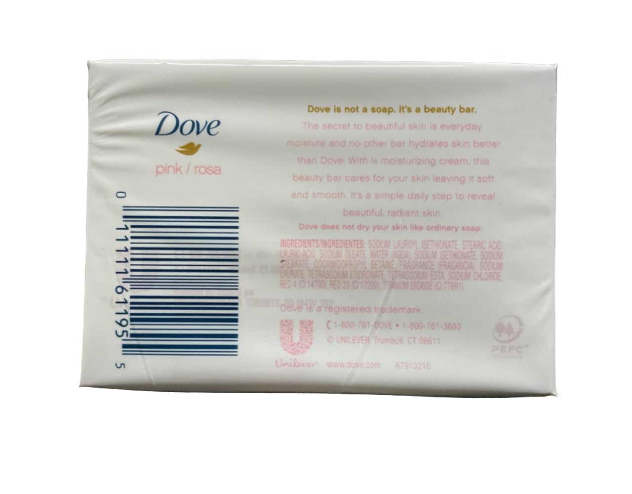 Dove Beauty Bar Pink 4 oz, 2 Bar (Pack of 24)