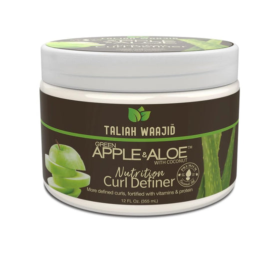 Taliah Waajid Green Apple & Aloe Curl Definer – pH Balanced, Strengthening, Curl Enhancing Cream with Coconut Oil – Paraben Free, 12oz (T124)