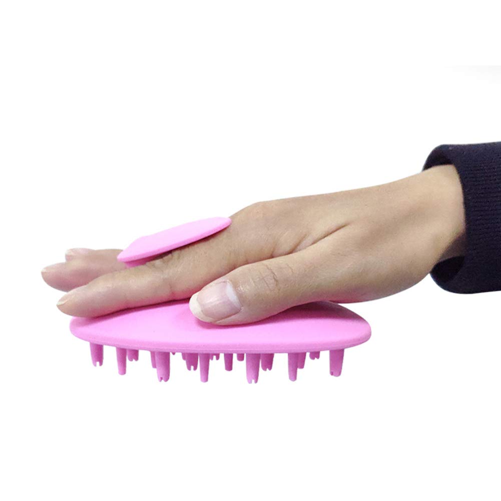 Emoly Scalp Massaging Shampoo Brush - Handheld Vibrating Massager, Updated Hair Shampoo Brush, Water- Resistant Device - Pink