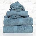 Superior Egyptian Cotton Pile 6 Piece Towel Set, Includes 2 Bath, 2 Hand, 2 Face Towels/Washcloths, Ultra Soft Luxury Towels, Thick Plush Essentials…