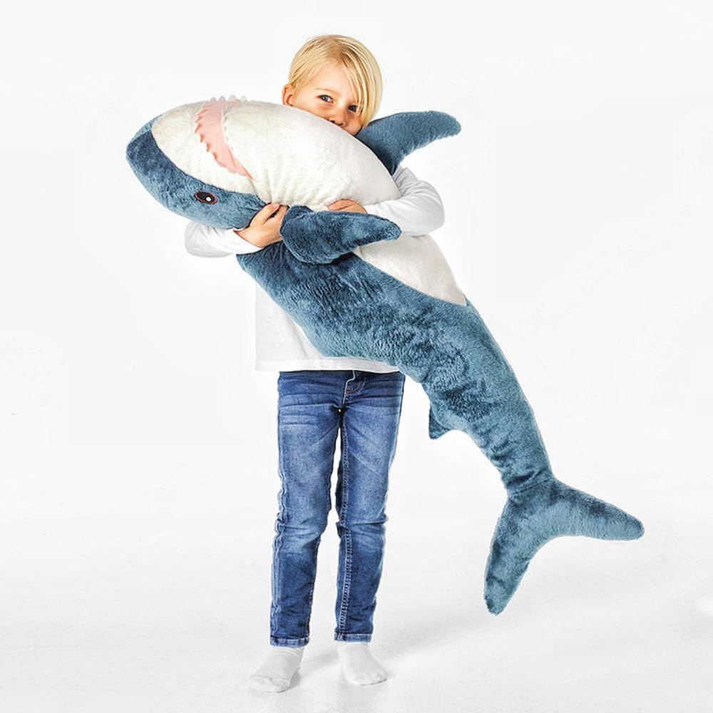 XIYUAN 39.3-Inch SharkPlush Toy Giant SharkStuffed Animal Soft SharkPillow Cushion Shark Plush Pillow Chubby Stuffed Shark Toy Bedtime Gift Throw…