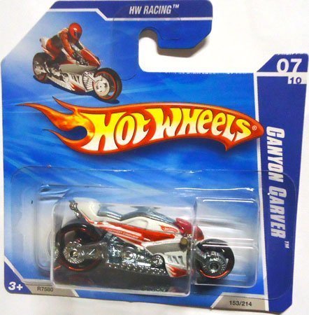 Hot Wheels 2010 White Canyon Carver Motorcycle #153/214 HW Racing #7/10 (Short Card)