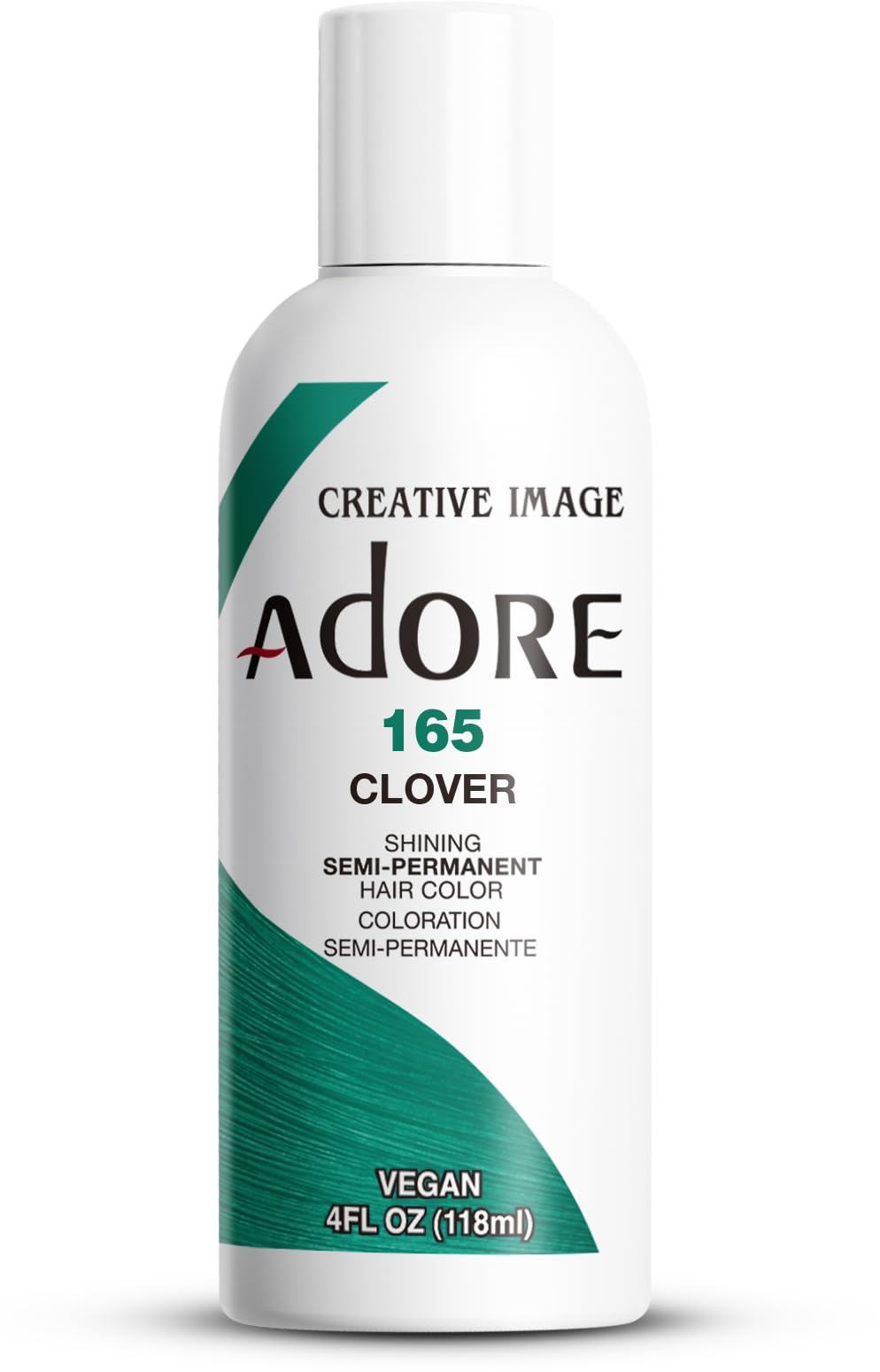 Adore Semi Permanent Hair Color (165 Clover) | Vegan & Cruelty-Free Green Hair Dye | No Ammonia, No Peroxide, No Alcohol | 4 Fl Oz