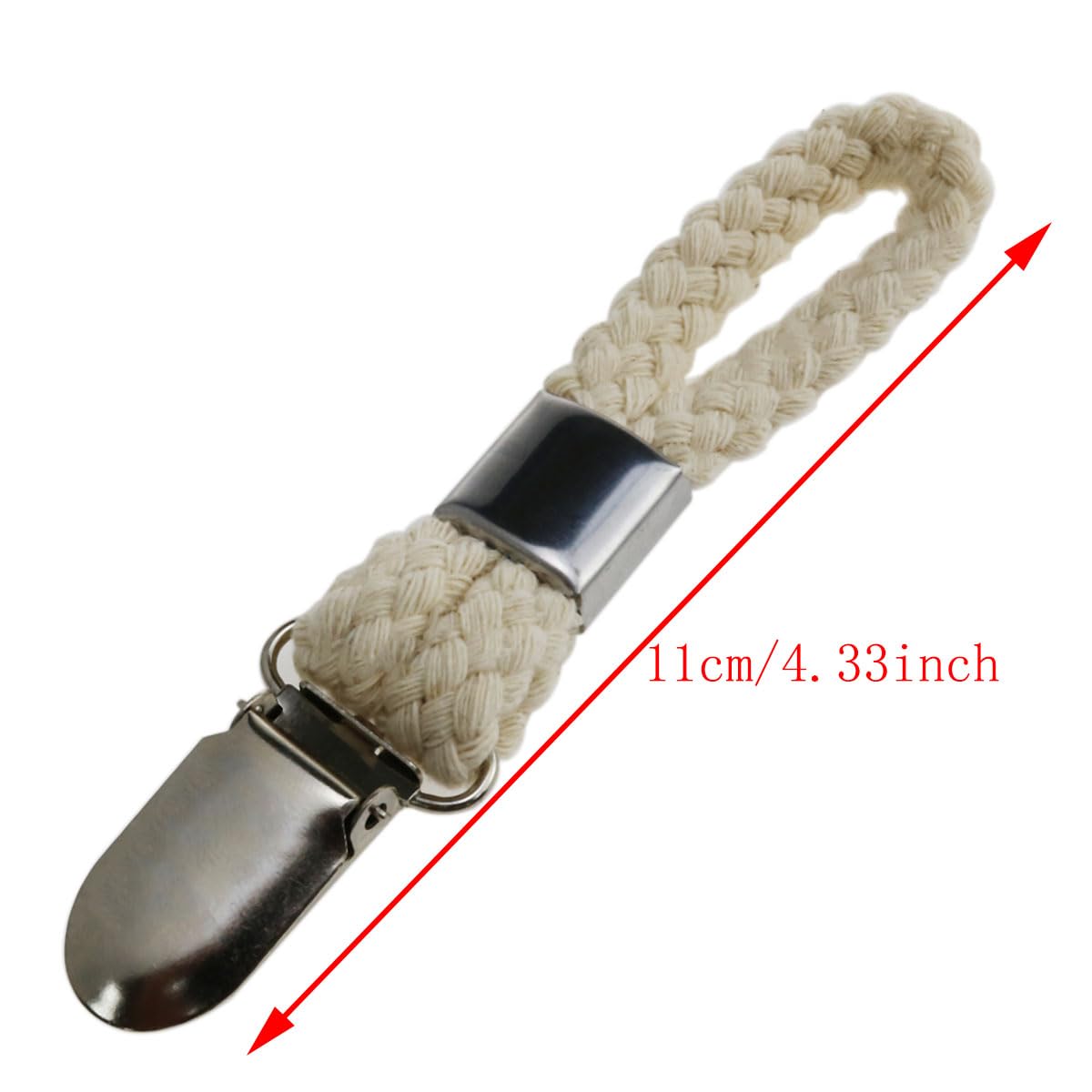 Wantane-Cotton Loop Towel Clip Braided Cotton Loop Towel Metal Clip Towel Clips Braided Suitable for Home, Bathroom, Kitchen, etc-4PCS