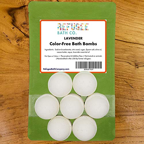 Color-Free Bath Bombs 7 Pack | 2.5 oz. Each | Cocoa Butter and Plant-Based Ingredients with No Dyes of Any Kind | Support Refugee Employment in USA…