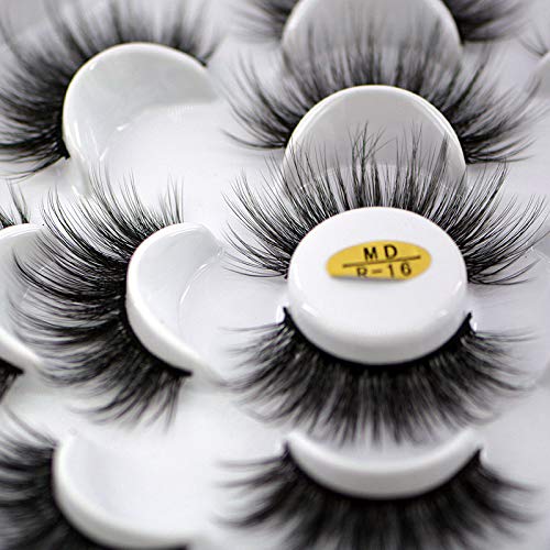 HBZGTLAD NEW 7Pairs 3D Mink Hair False Eyelashes Criss-cross Wispy Cross Fluffy length Lashes Extension Handmade Eye Makeup Tools (MDR-16)