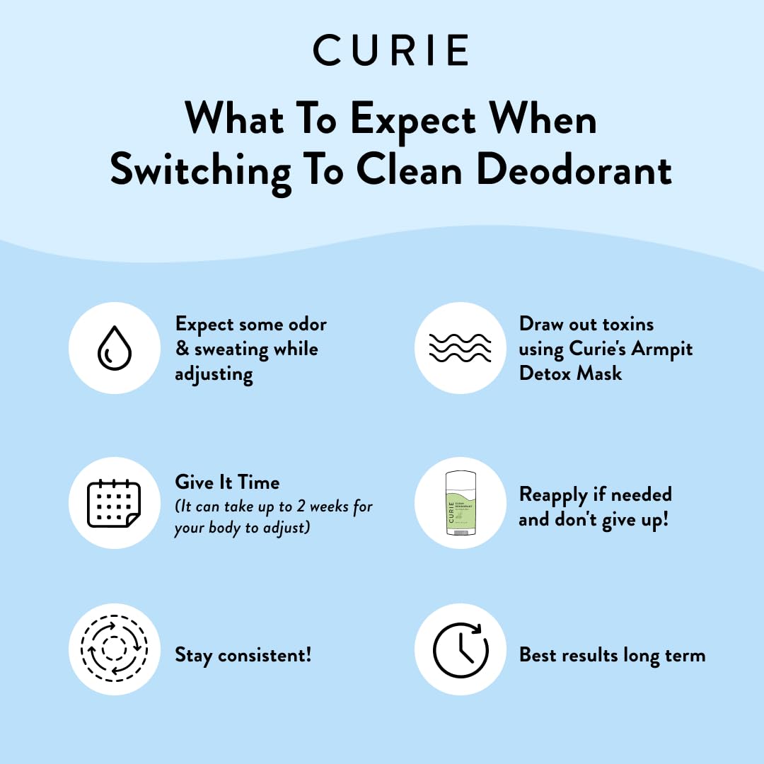 Curie Aluminum Free Deodorant - Coconut Nectar 2oz Stick -Natural Deodorant, Paraben Free, Cruelty Free, Non-Toxic Beauty and Personal Care Curie