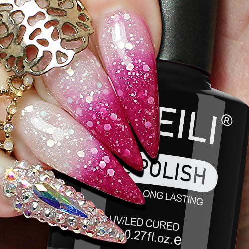 AIMEILI Temperature Color Mood Changing Gel Nail Polish, Hema Free, Cruelty Free, Vegan, Chameleon Gel Set Of 6pcs X 10ml- Kit Set 13