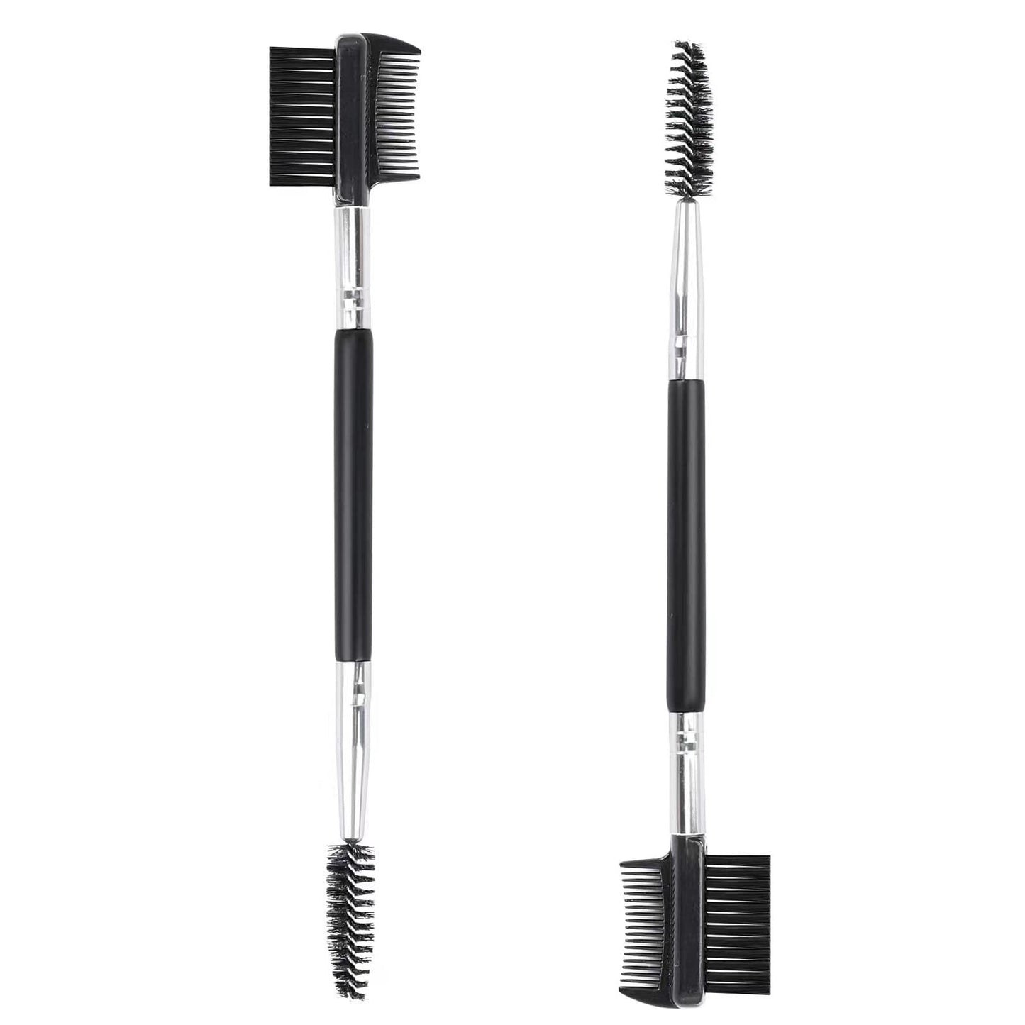 2pcs 3 Head Eyebrow Eyelash Shaper Eyelash Comb Double Head Brush Makeup Grooming Tool Cosmetic with 3 Different Spoolie Brushes for Separating