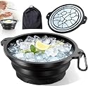 Face Bowl for Ice with Built-in Ice Tray - Collapsible Silicone Facial Ice Bath Bowl for Cold Plunge Therapy, Skin Tightening & Acne Relief - Portable
