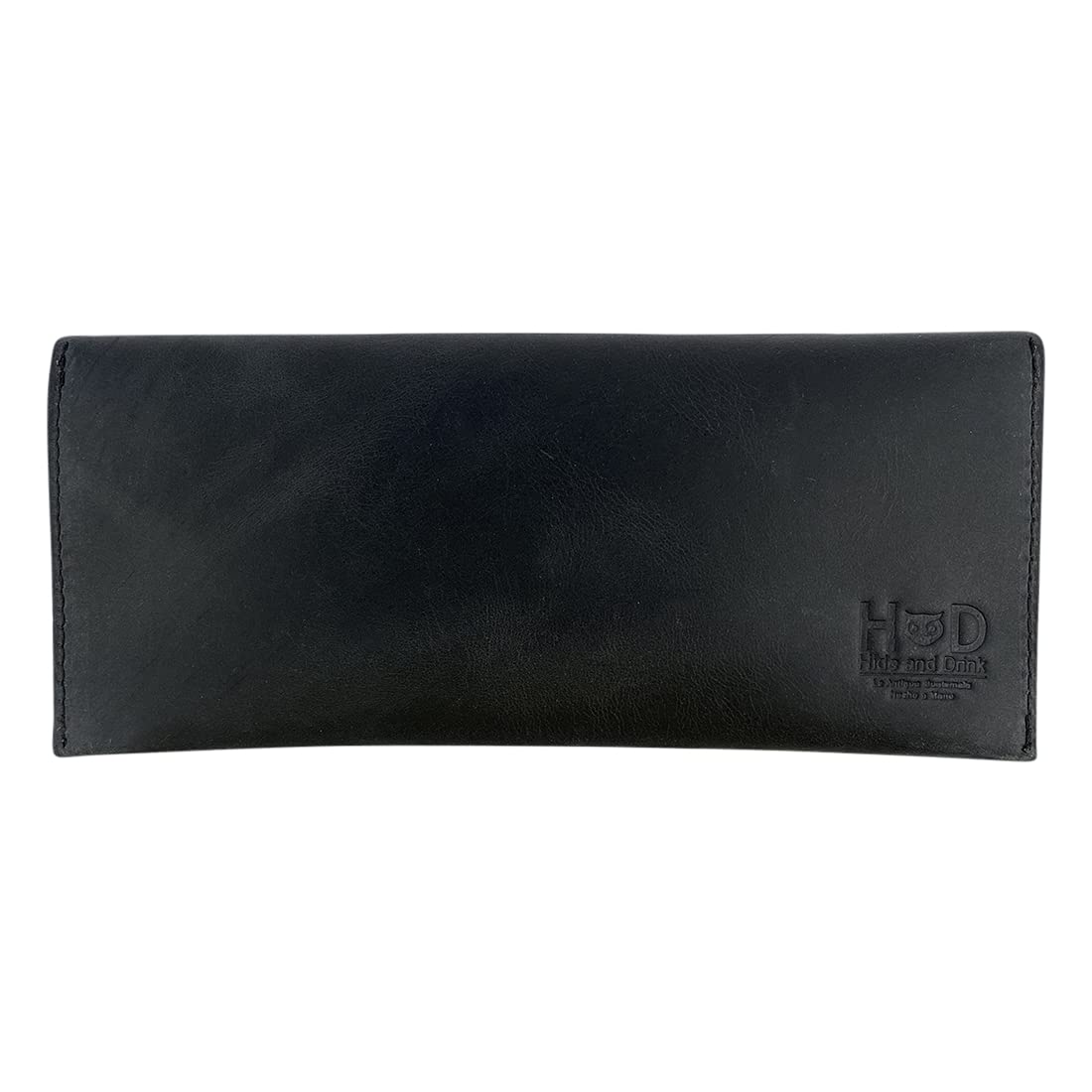 Hide & Drink, Long Utility Pouch, Stylish Wallet for Carrying and Storing Cash, Clutch Bag, Full Grain Leather, Handmade, Charcoal Black