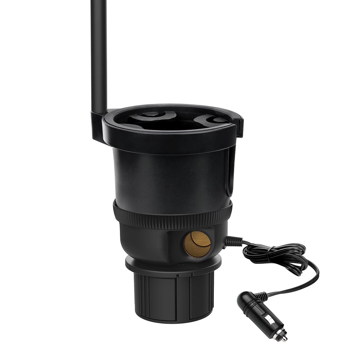 ToughTested XL Power Cup Holder Phone Holder - Heavy-Duty Phone Mount & Oversized Cup Holder for Car - Fits 64oz YETI/Stanley Mugs, USB Ports, 9"…