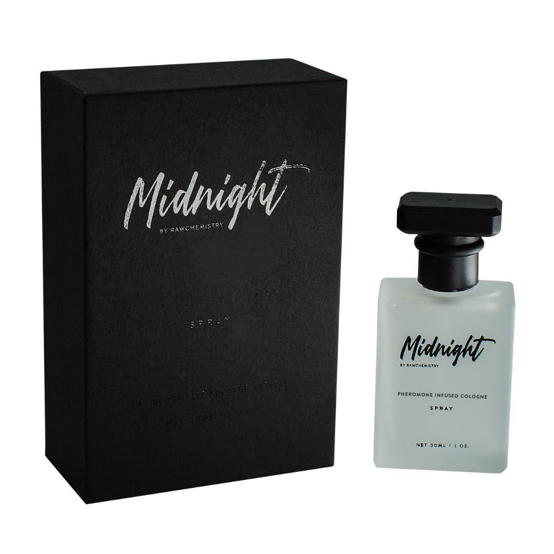 RawChemistry Midnight Pheromone Infused Cologne for Men - Men's Cologne Spray Infused with Pheromones - Midnight Fragrance for Men - Mens Perfume
