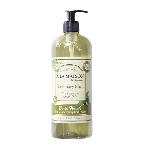 A LA MAISON Rosemary Mint Body Wash 25.36 Fl Oz - Natural Hand Wash Made with Essential Oils - Biodegradable, Plant-Based, Vegan, Cruelty-Free