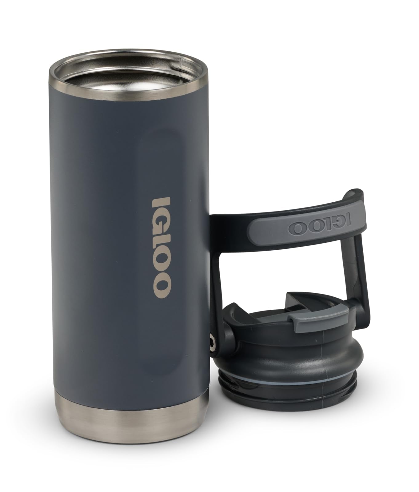 Igloo, 16 oz FlipNSip Tumbler, Reusable Travel Mug, Stainless Steel Insulated Hydration Cup for Hot & Cold Beverages, Carbonite