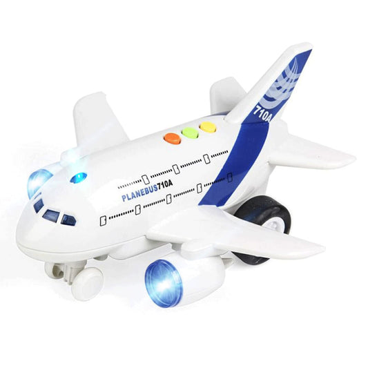 OCCAFY Airplane Toy for Toddlers – 1:200 Scale Friction Powered Plane with Flashing Lights & Sounds, Toy Vehicle for Boys & Girls