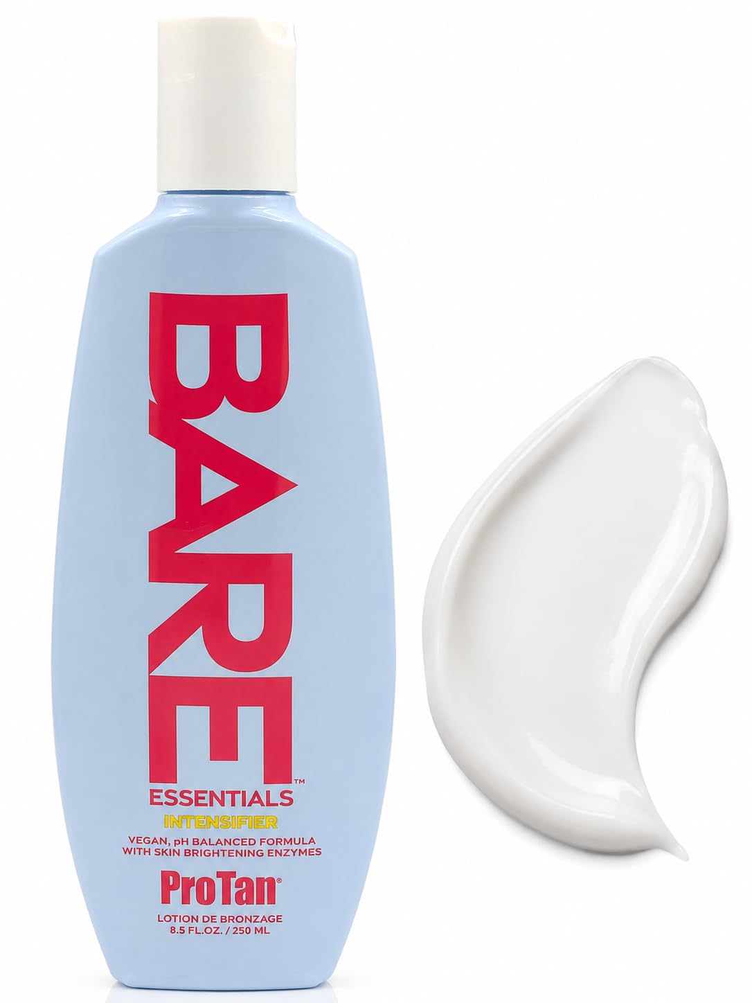 Pro Tan Bare Essentials Intensifier Tanning Lotion 8.5 fl oz - Vegan pH Balanced Formula with Aloe, Coconut Oil, Jojoba & Vitamins - Indoor Outdoor