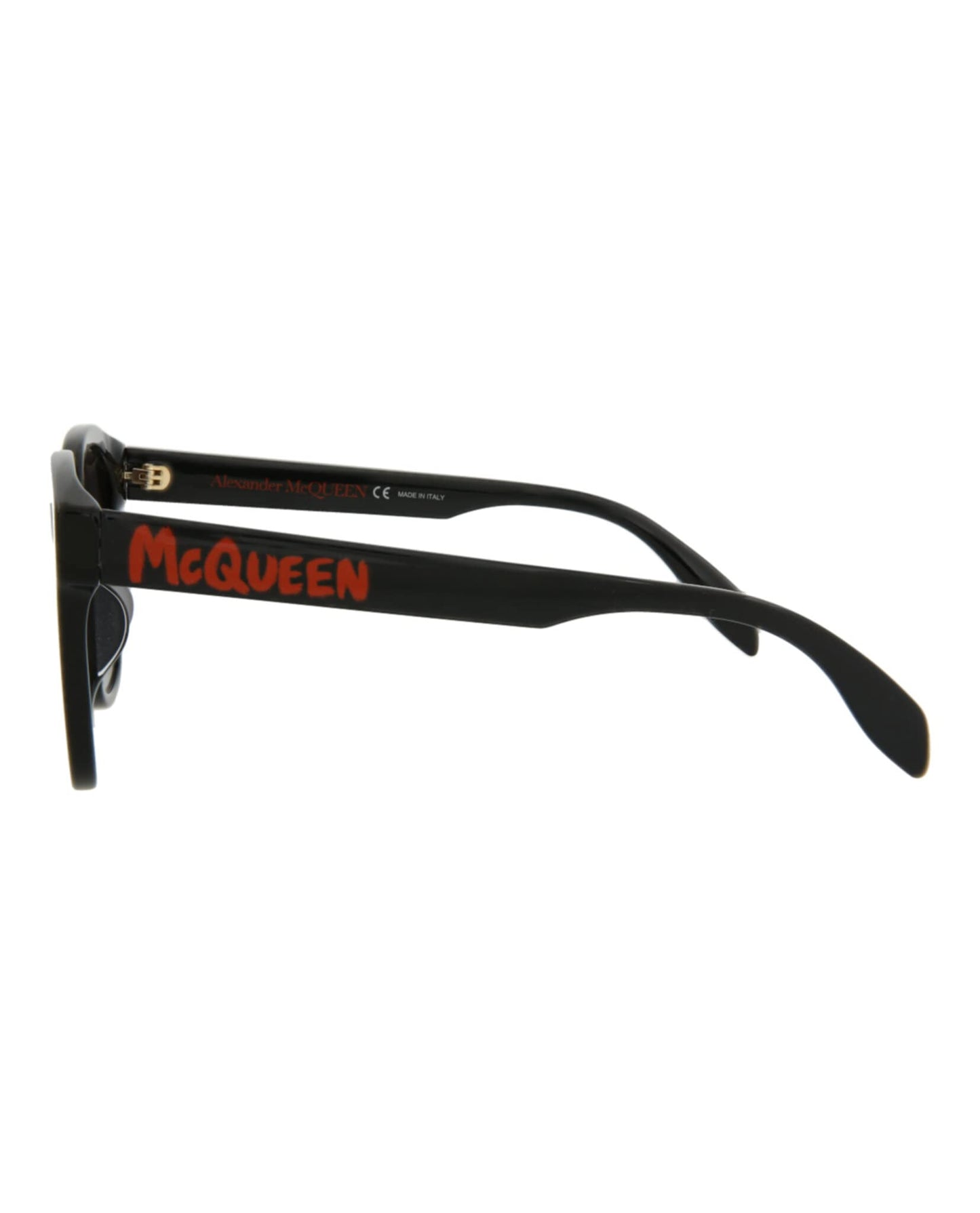 Alexander McQueen Square/Rectangle Sunglasses Black Black Grey Luxury Eyewear Made In Italy Acetate Frame Designer Fashion for Everyday Luxury