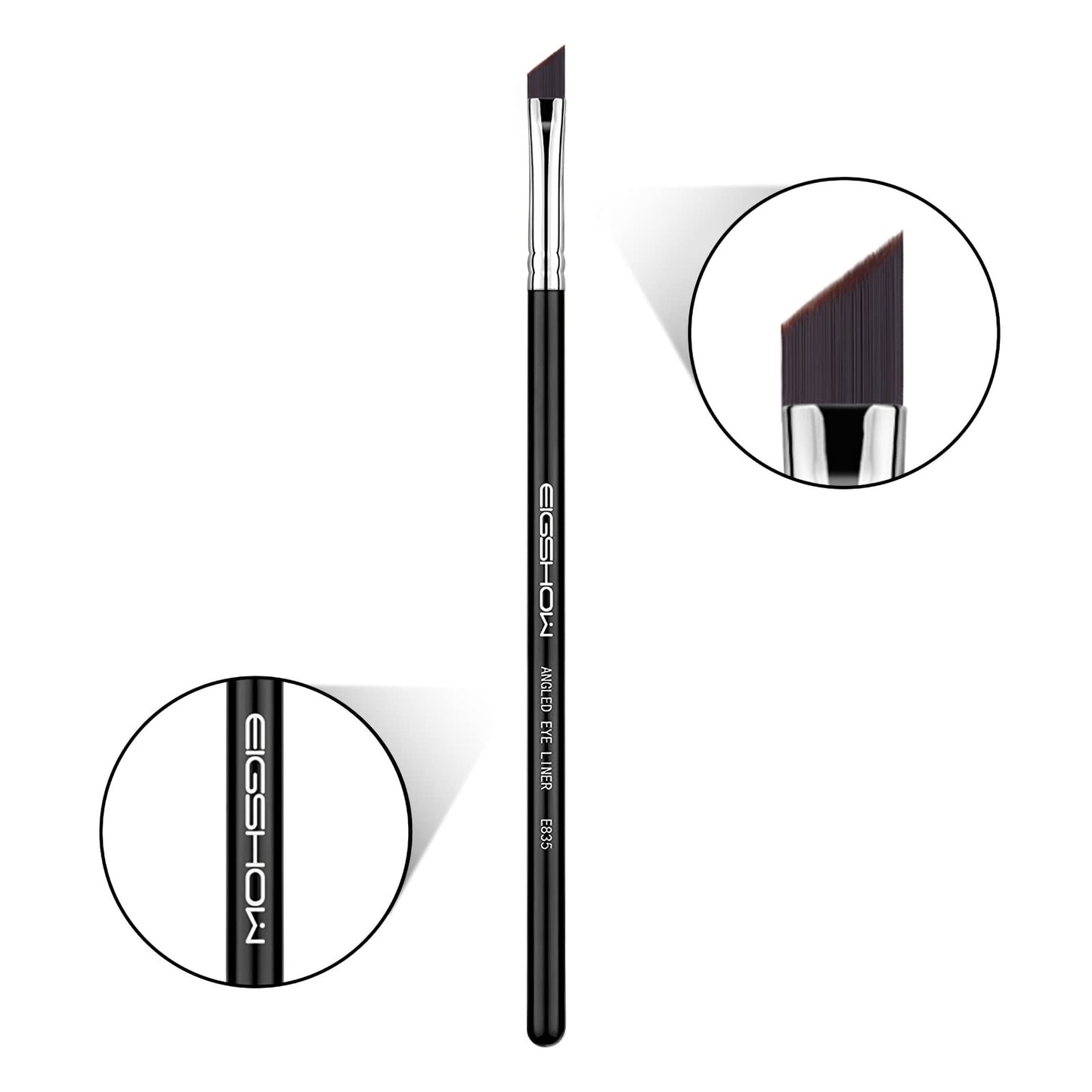 Eyeliner Brush Fine Angled - PRO Precision Gel Eye Liner Makeup Brush -Ultra Thin Slanted Flat Angle - Premium Cruelty Free Synthetic Bristles (E835) Beauty and Personal Care EIGSHOW