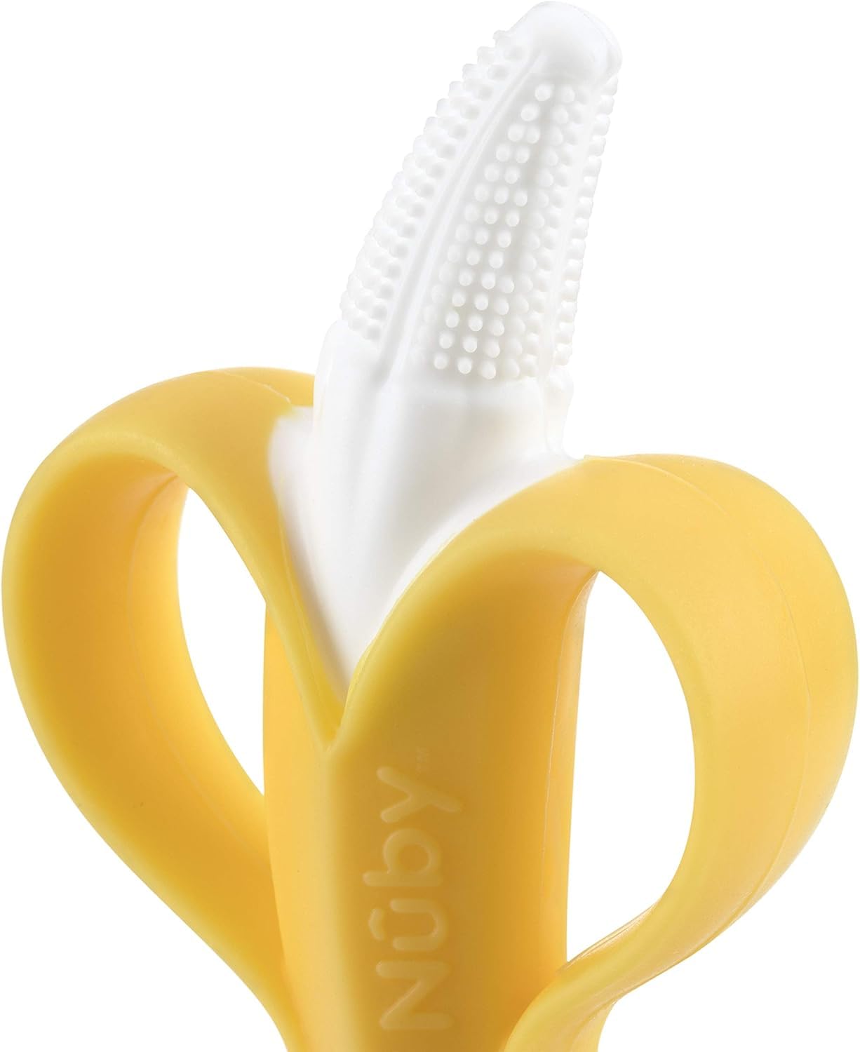 Nuby Nananubs Banana Teether – Silicone Massaging Toy for Babies 3M+, Soothes Sore Gums, Travel-Friendly Baby Essential & Gift