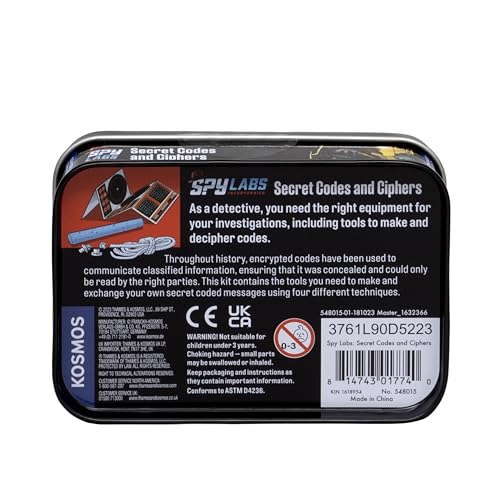 Thames & Kosmos Spy Labs Secret Codes & Ciphers Kit – Learn to Create & Exchange Coded Messages with Detective Tools for Young Investigators