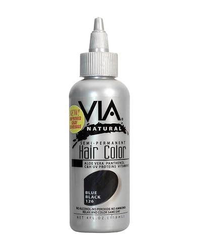 Via Natural Semi-Permanent Hair Color, 4oz - Blue Black #126