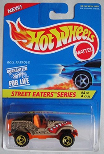 Hot Wheels Street Eaters Series #4 of 4 Cars, TAN/Orange ROLL Patrol Razor Wheel