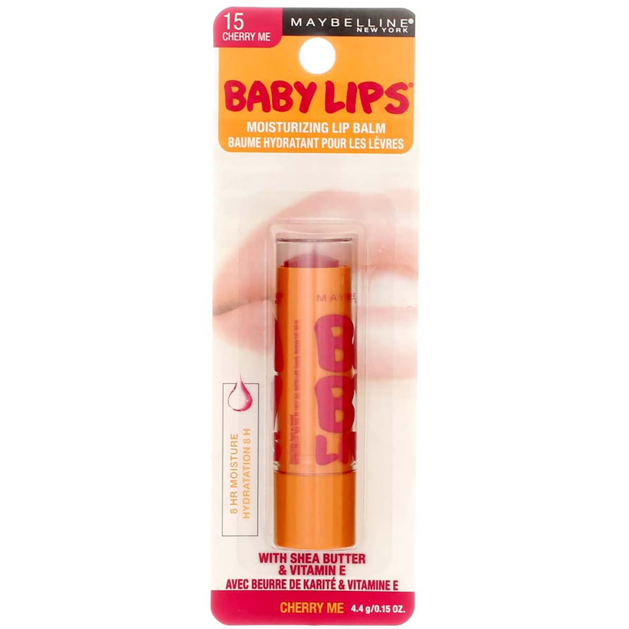 Maybelline Baby Lips Moisturizing Lip Balm , Cherry Me 0.15 oz (Pack of 2)